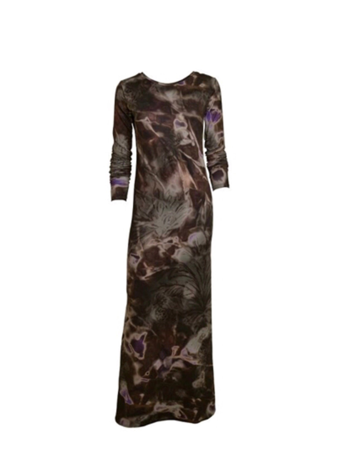 Green Tie Dye Long Sleeve Dress
