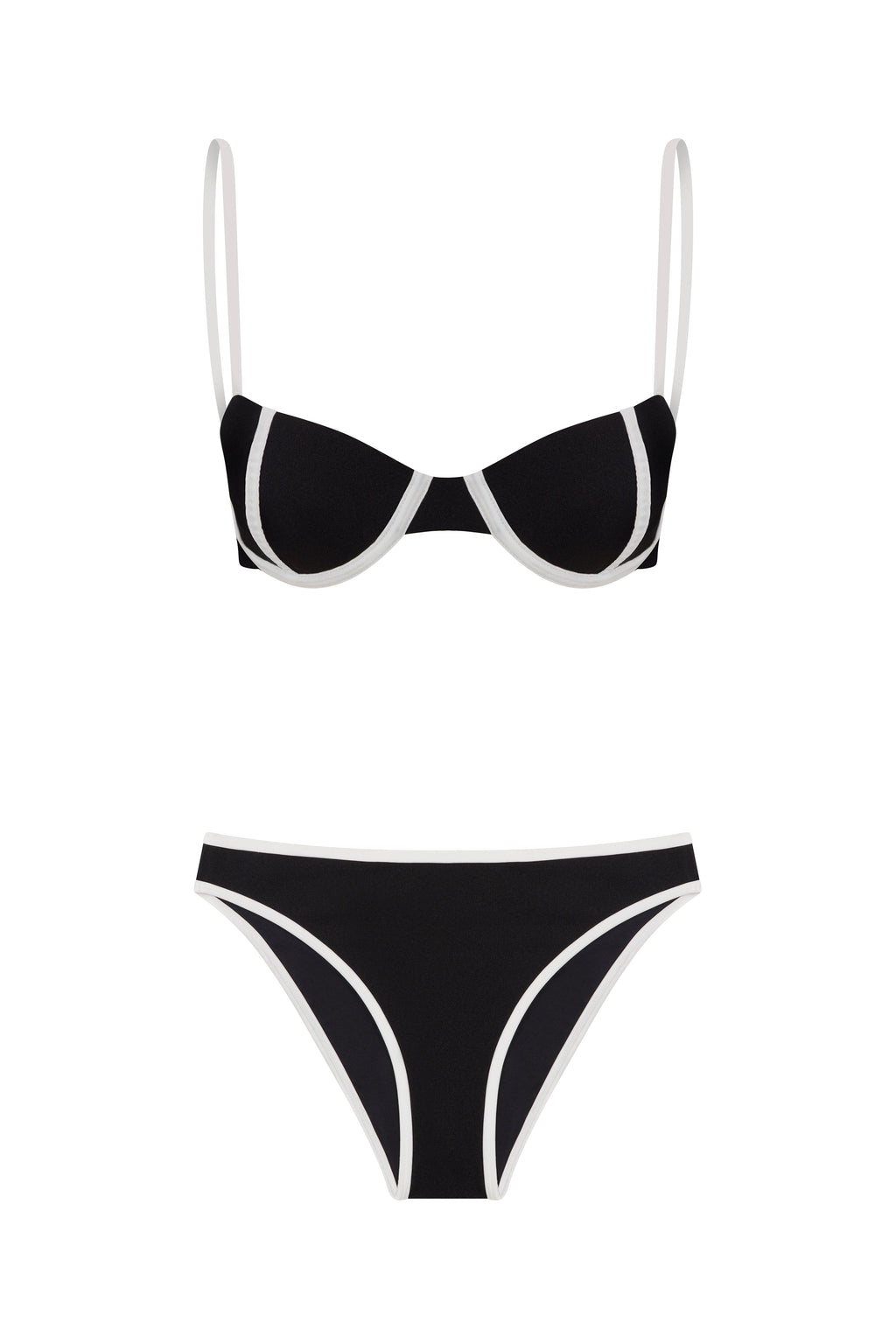 Contrast Trim Underwire Bikini Set