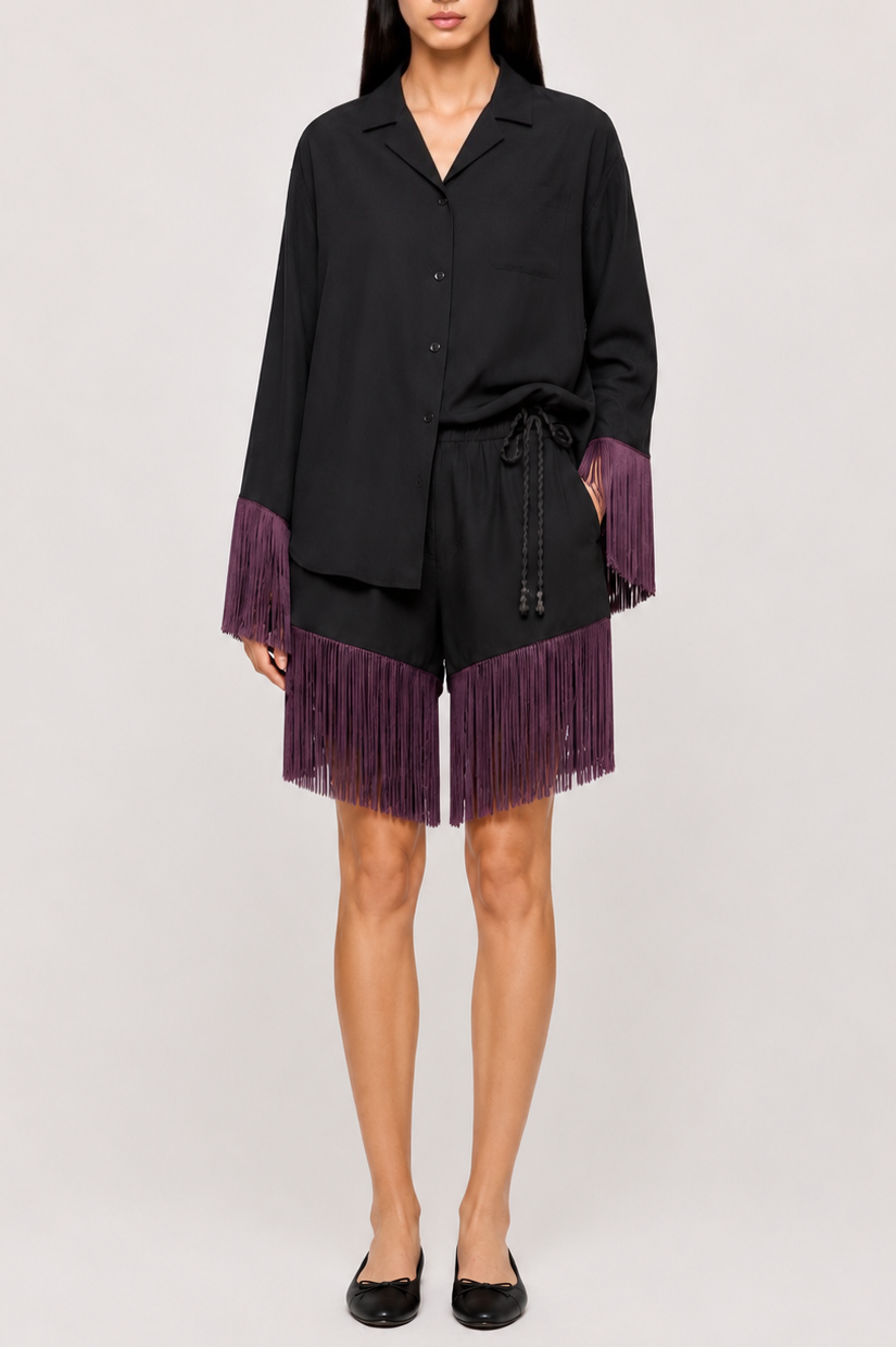 Margaux Fringe Shorts Pajama Set