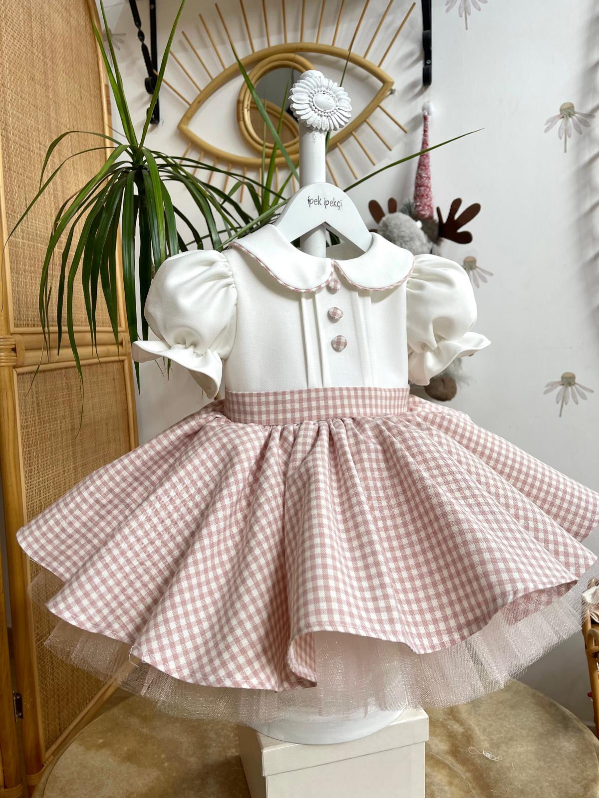 Pink Gingham Girls Birthday & Special Occasion Dress