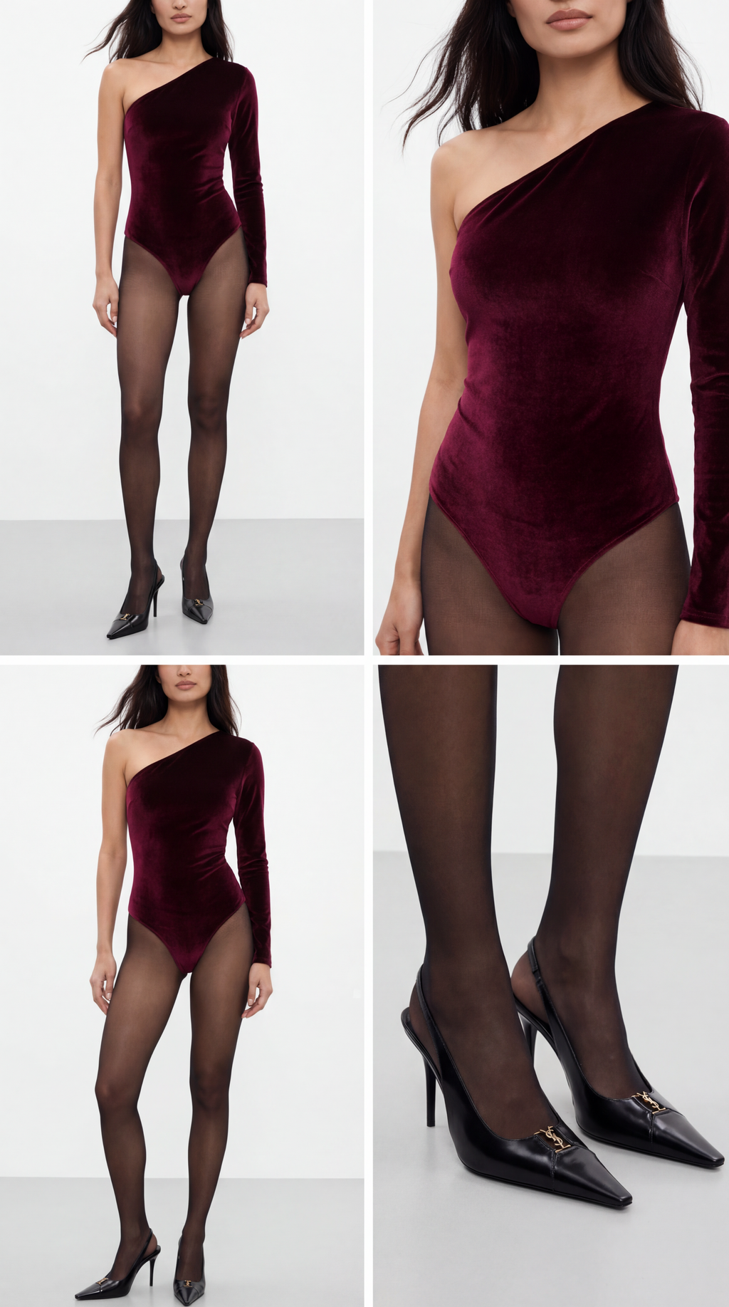 Jia Bordeaux Velvet Bodysuit