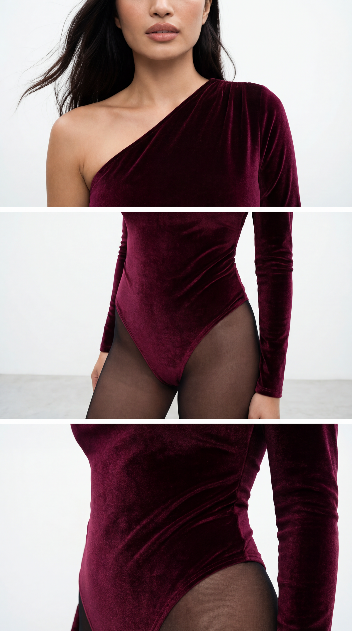 Jia Bordeaux Velvet Bodysuit