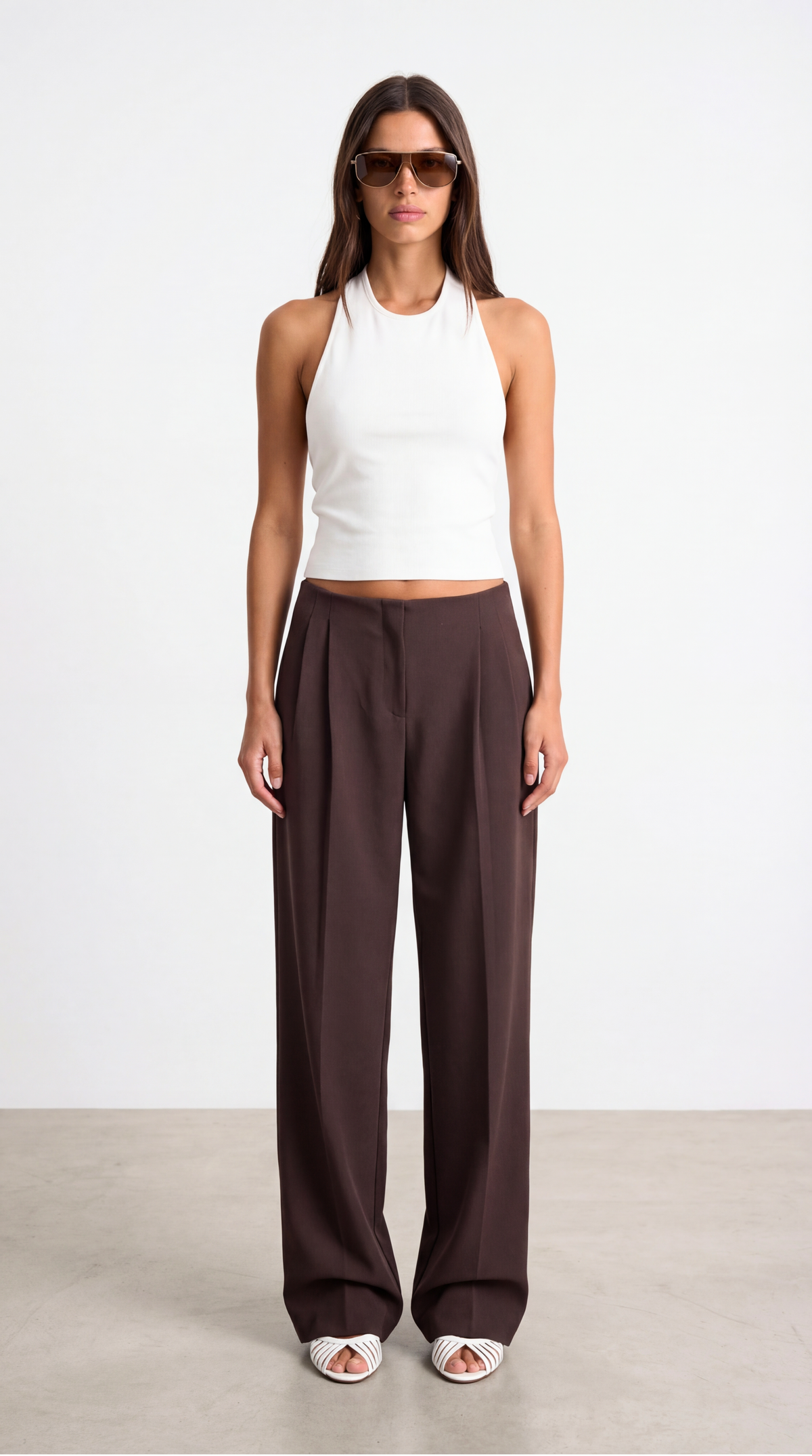 Moss Brown Palazzo Trousers