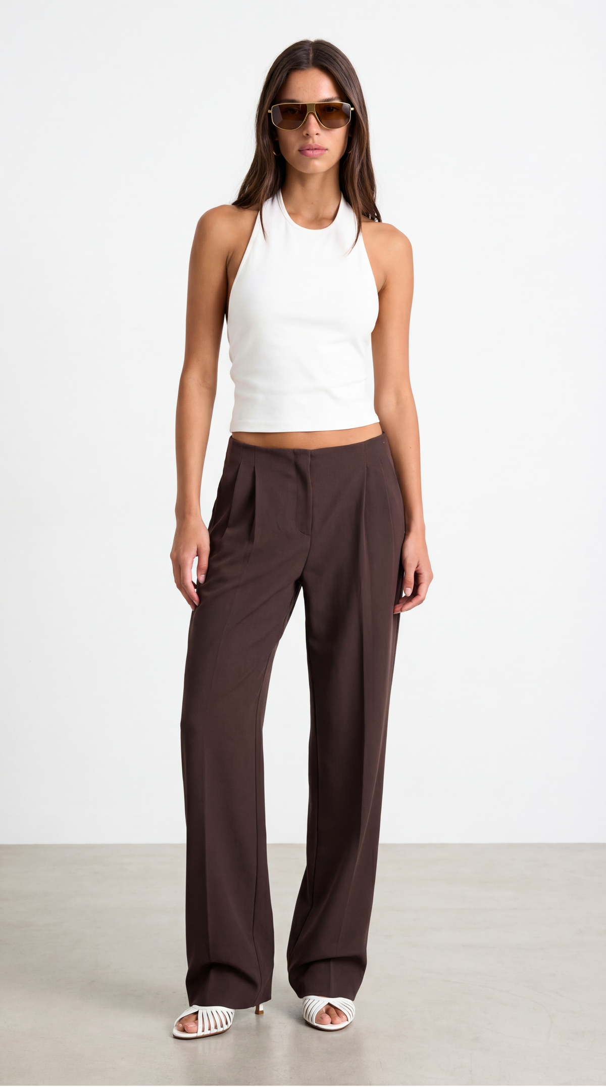 Moss Brown Palazzo Trousers