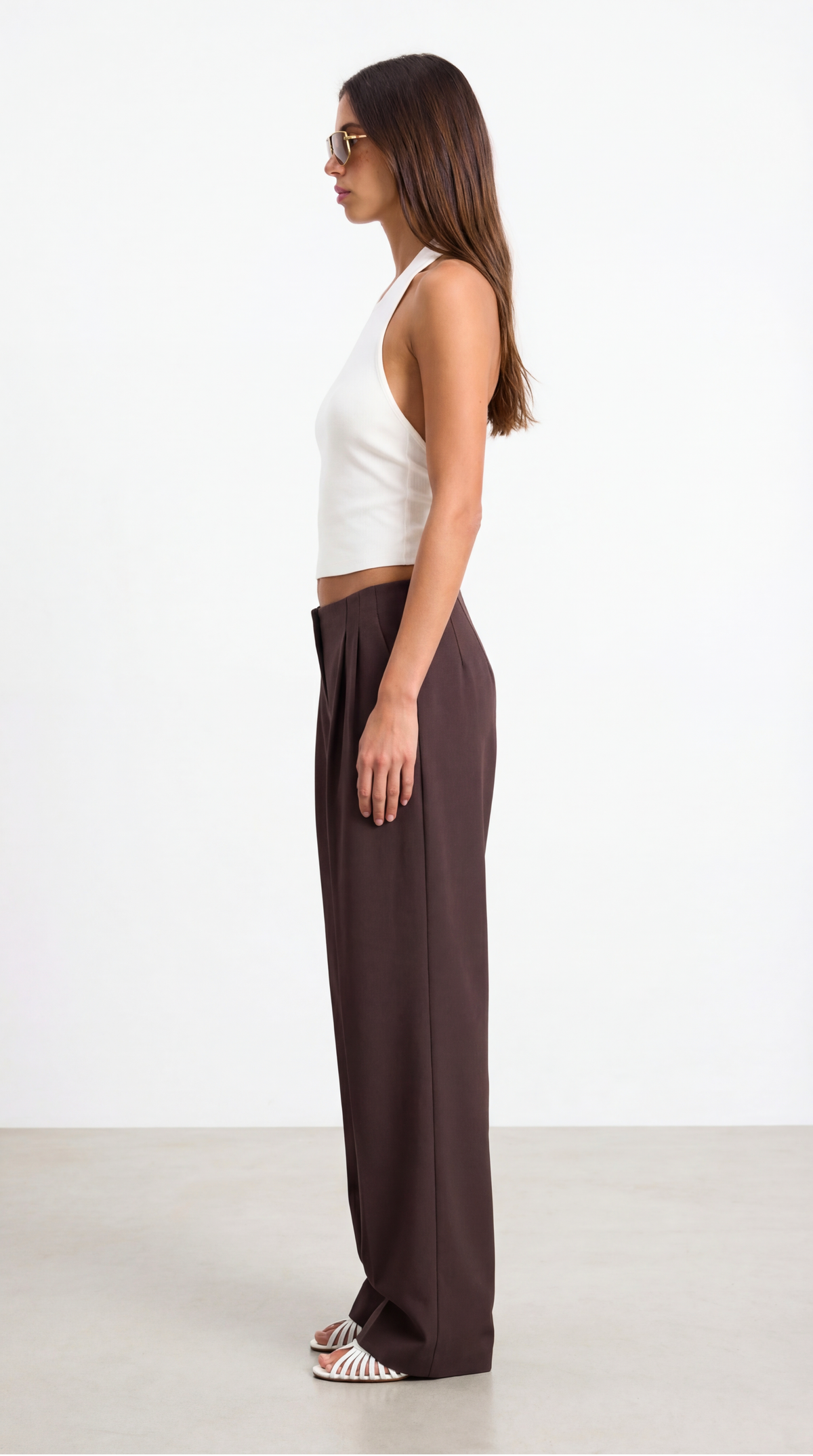 Moss Brown Palazzo Trousers