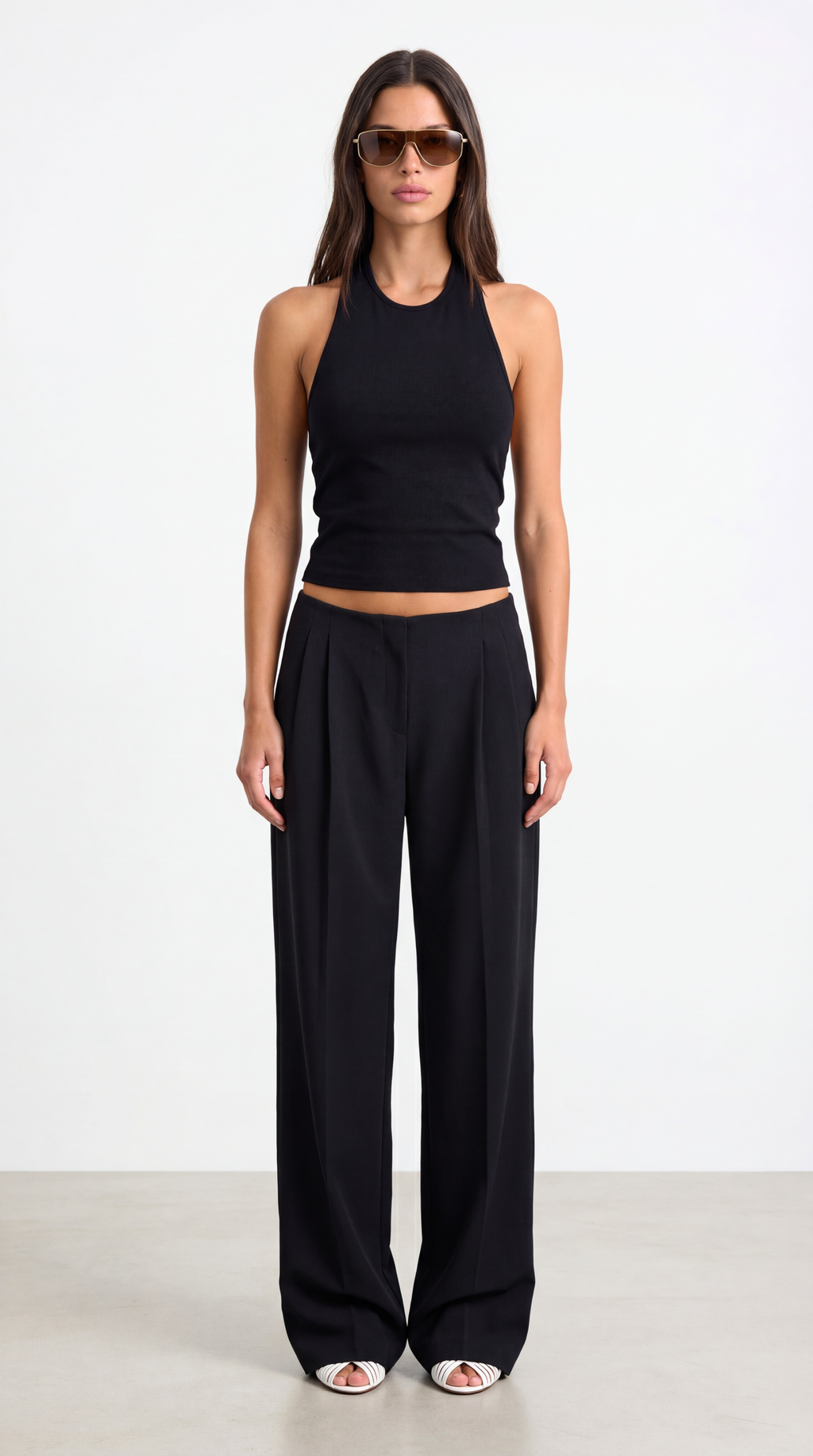 Moss Black Palazzo Trousers