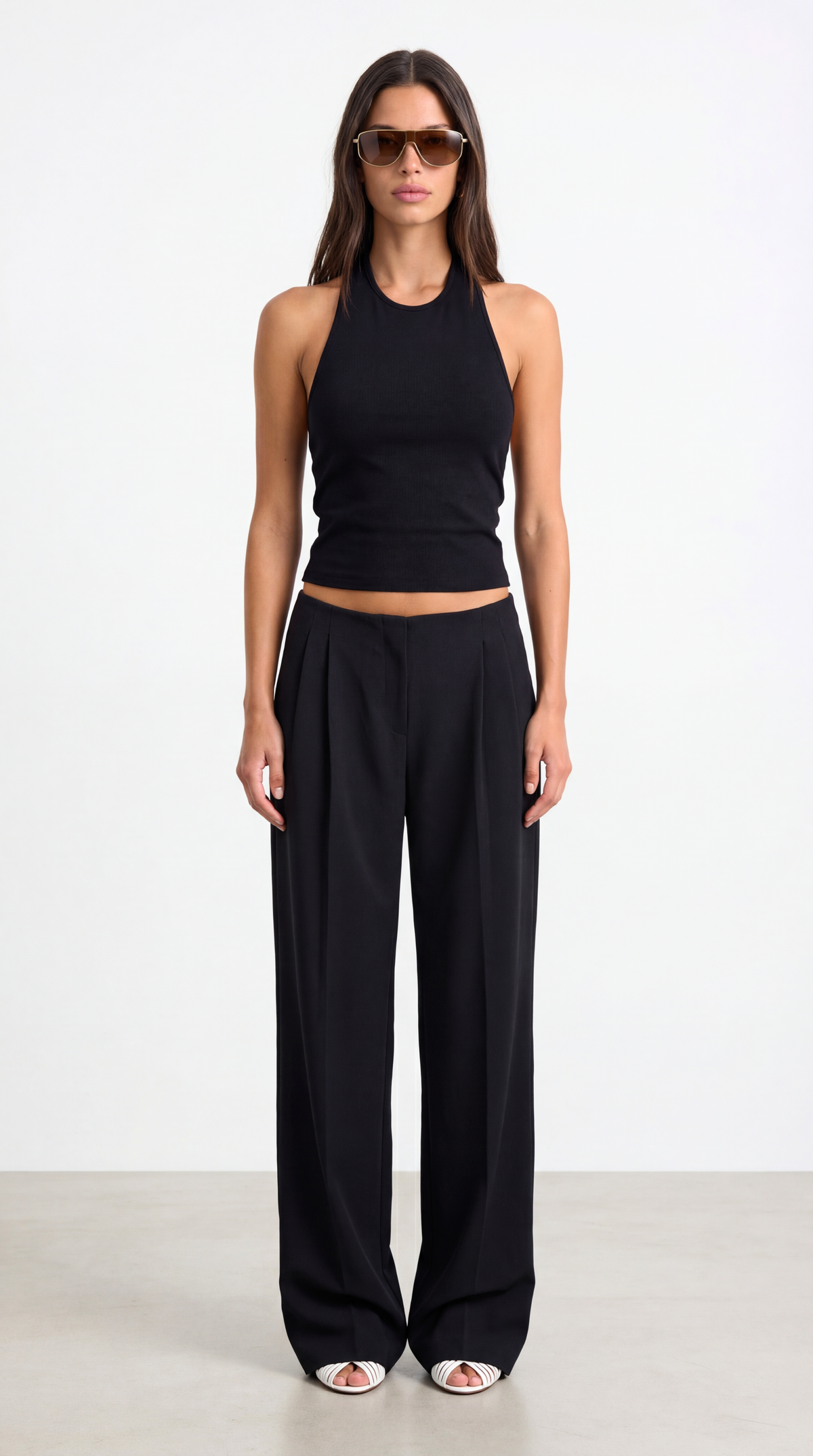 Moss Black Palazzo Trousers