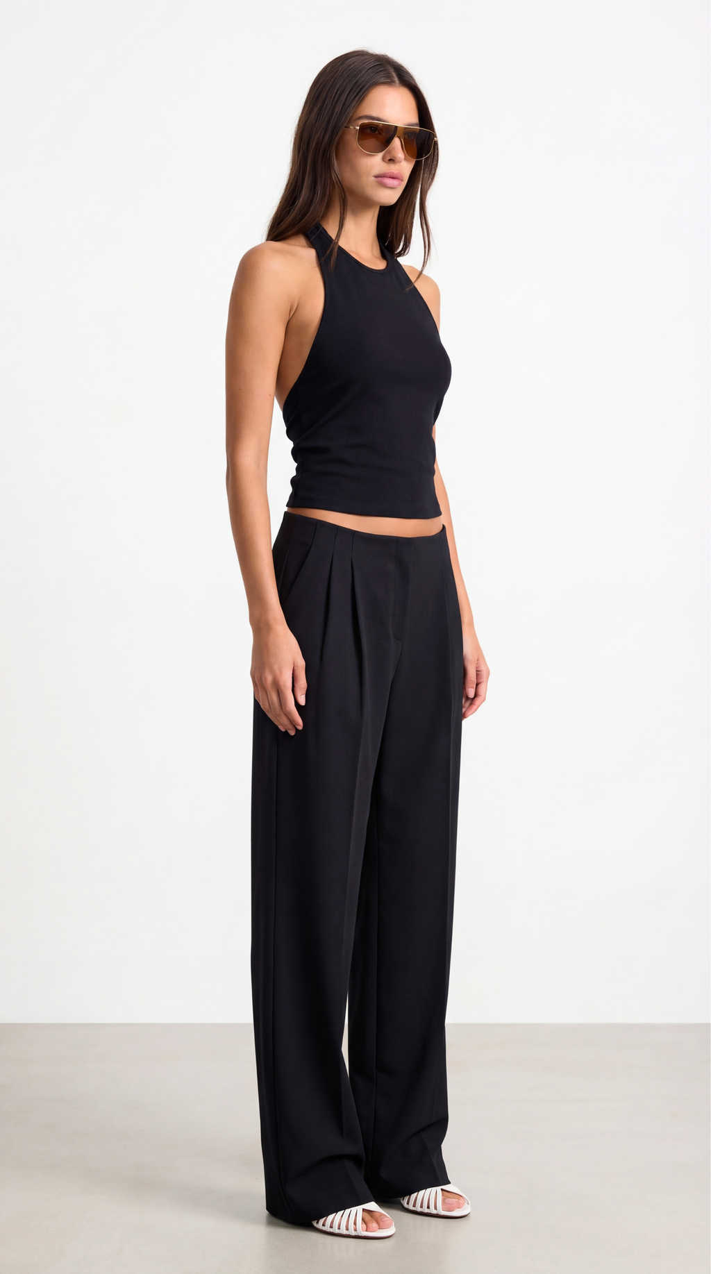 Moss Black Palazzo Trousers