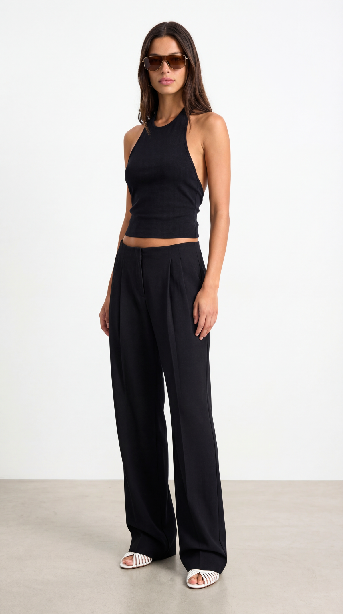 Moss Black Palazzo Trousers