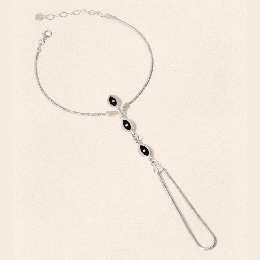 Evil Eye Finger Bracelet Earring Set l - 3
