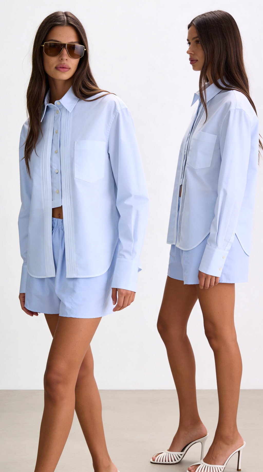 Saint Blue Shirt Shorts Set