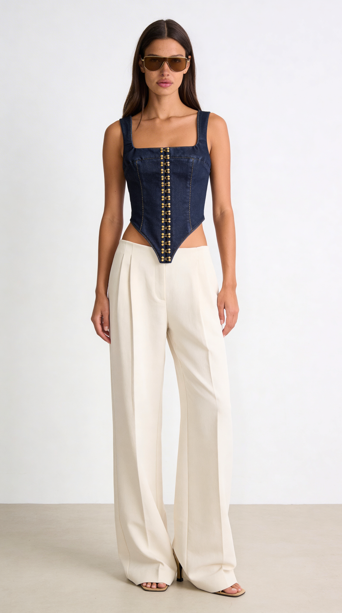 Moss Ecru Palazzo Pants