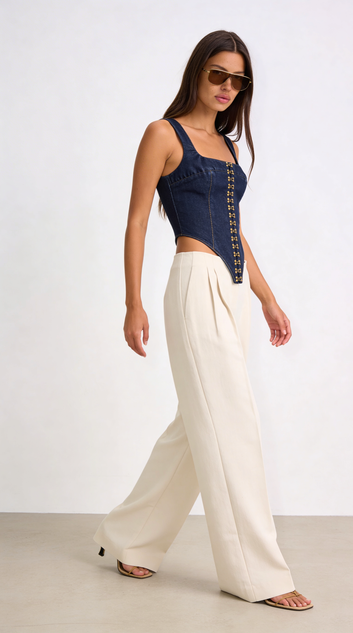 Moss Ecru Palazzo Pants