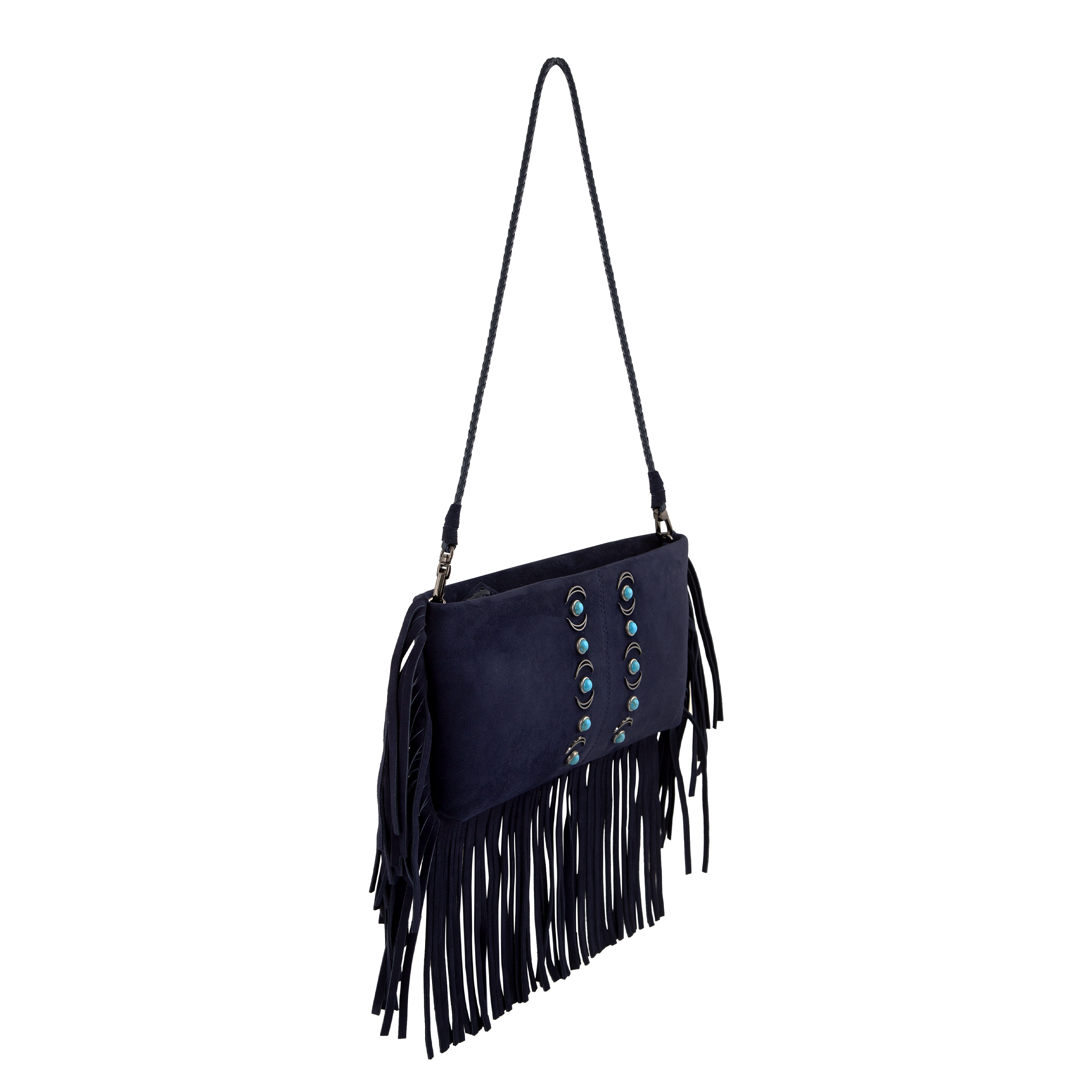 Hera - Navy Suede Fringe
