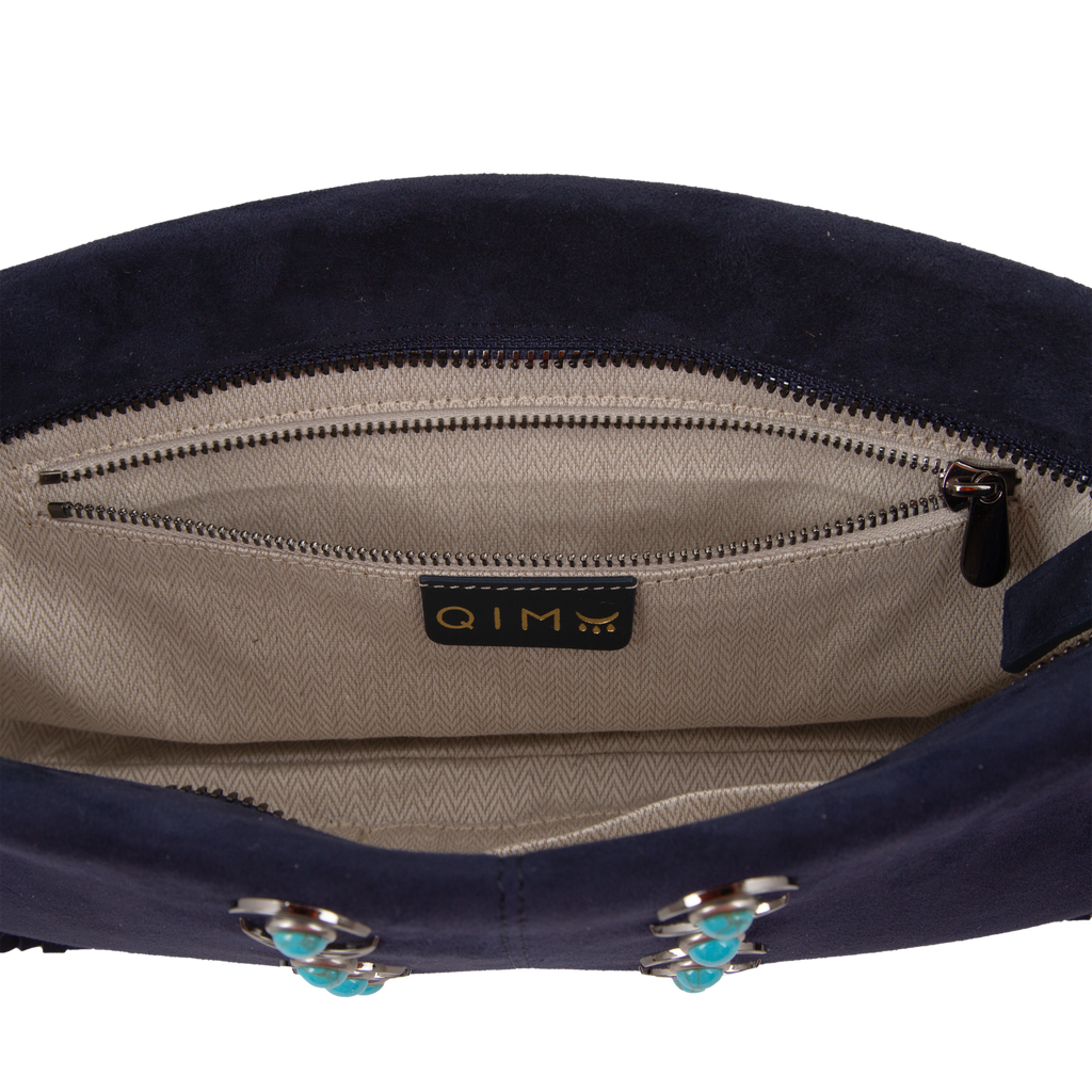 Hera - Navy Suede Fringe