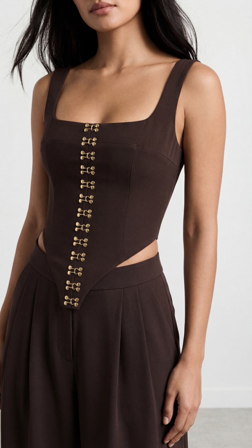 Cher Brown Wide-Leg Palazzo Trousers