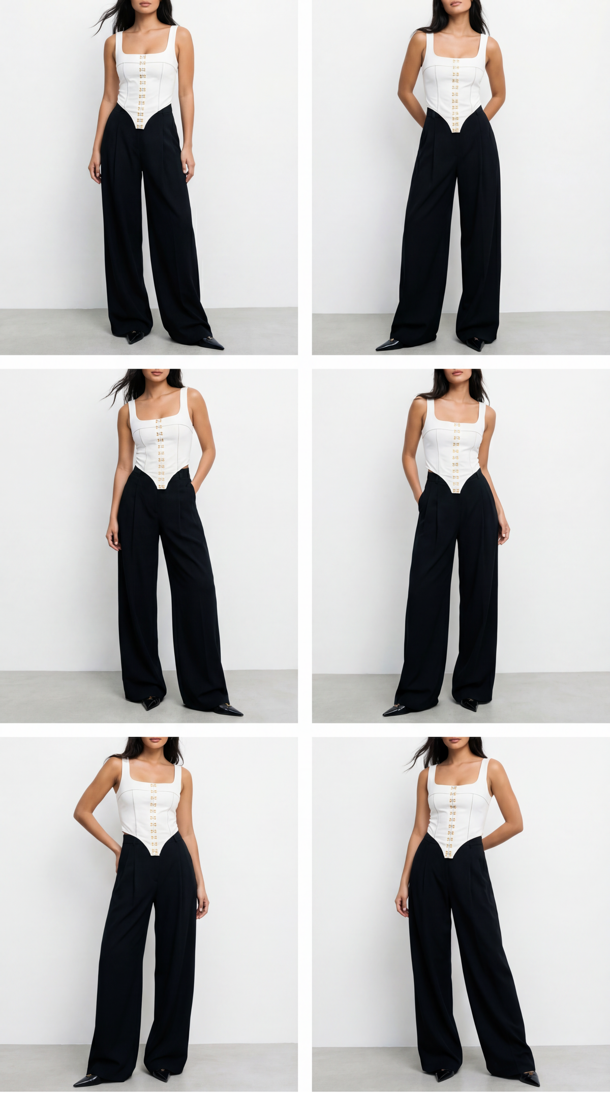 Naomi White Hook-and-Eye Corset