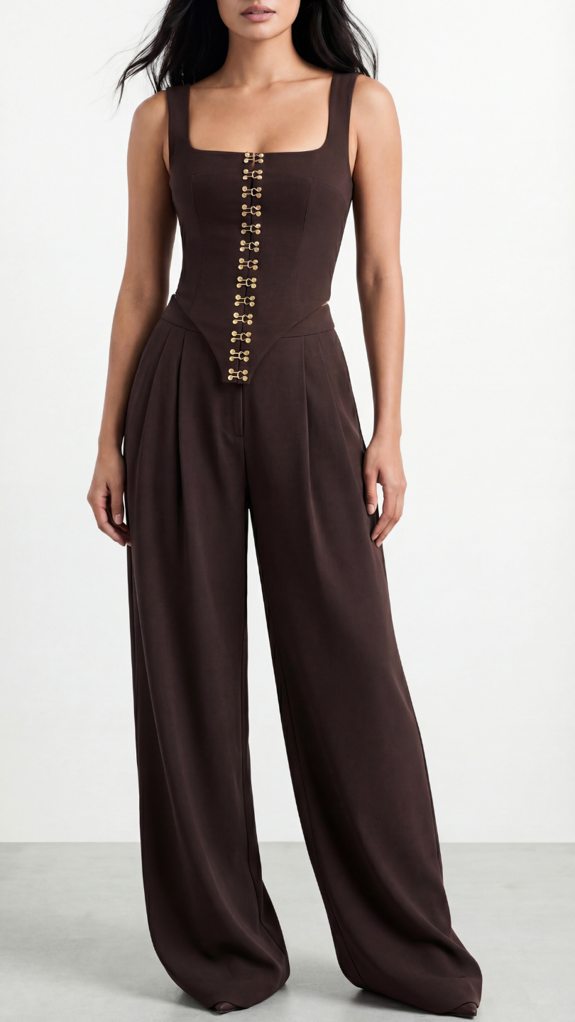 Naomi Brown Hook-and-Eye Corset