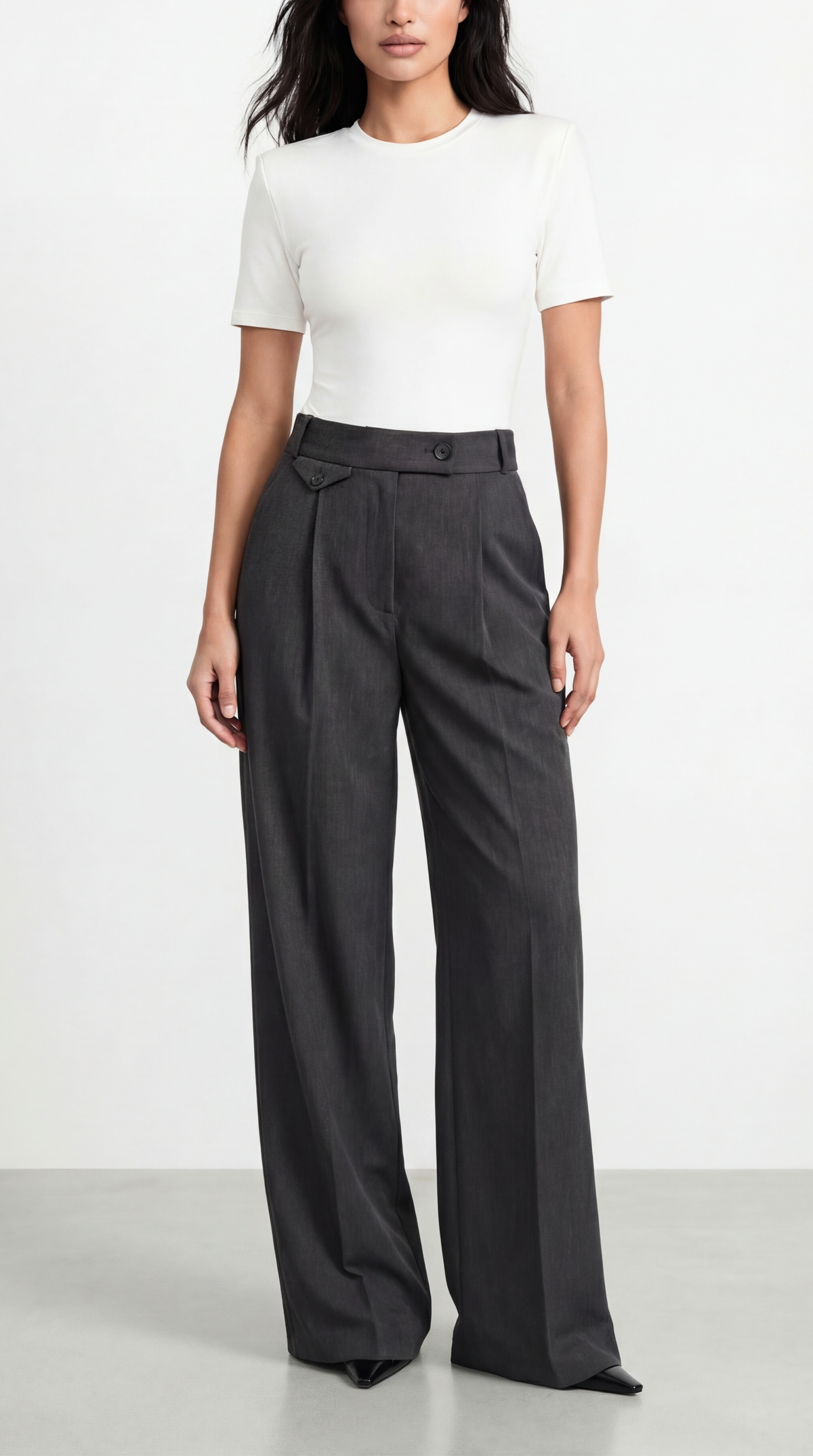 Garter Gray Palazzo Trousers
