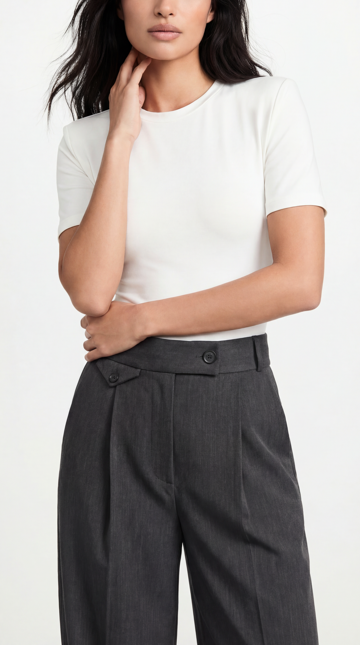 Garter Gray Palazzo Trousers