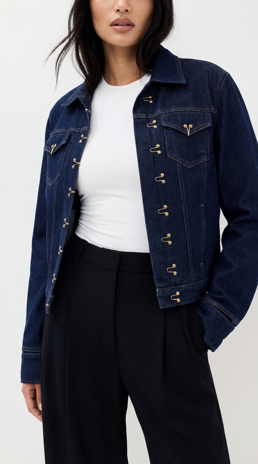 Wes Denim Hook-and-Eye Jacket