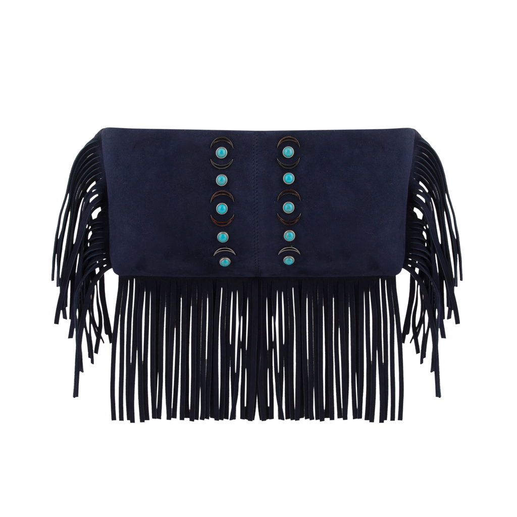 Hera - Navy Suede Fringe