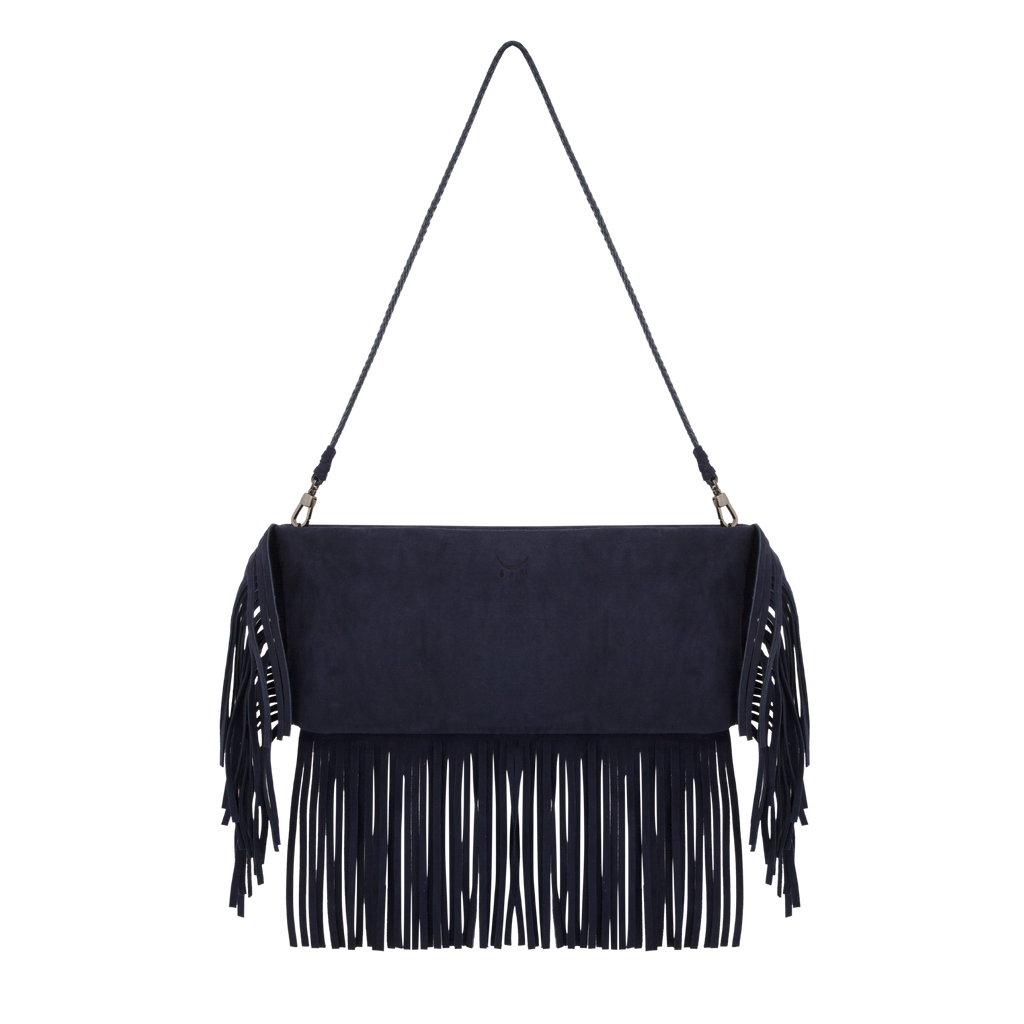 Hera - Navy Suede Fringe