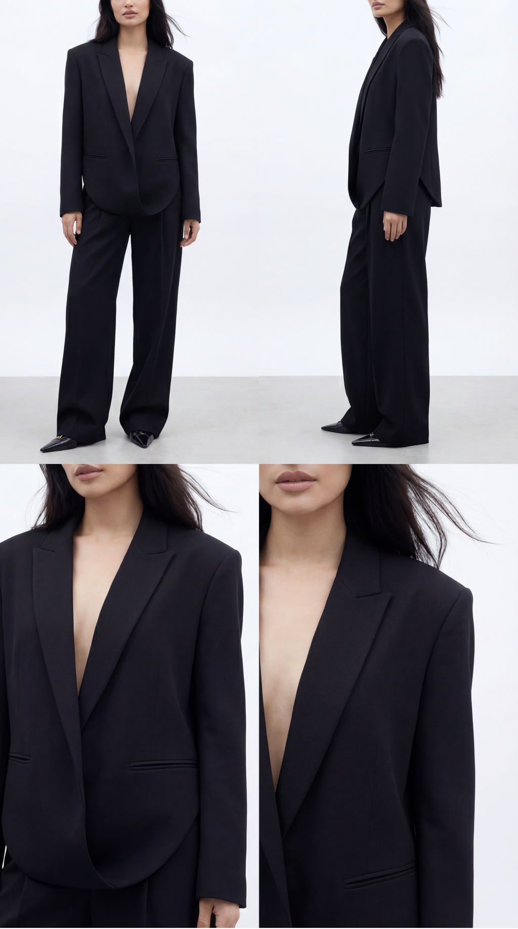Bone Double-Breasted Blazer Jacket