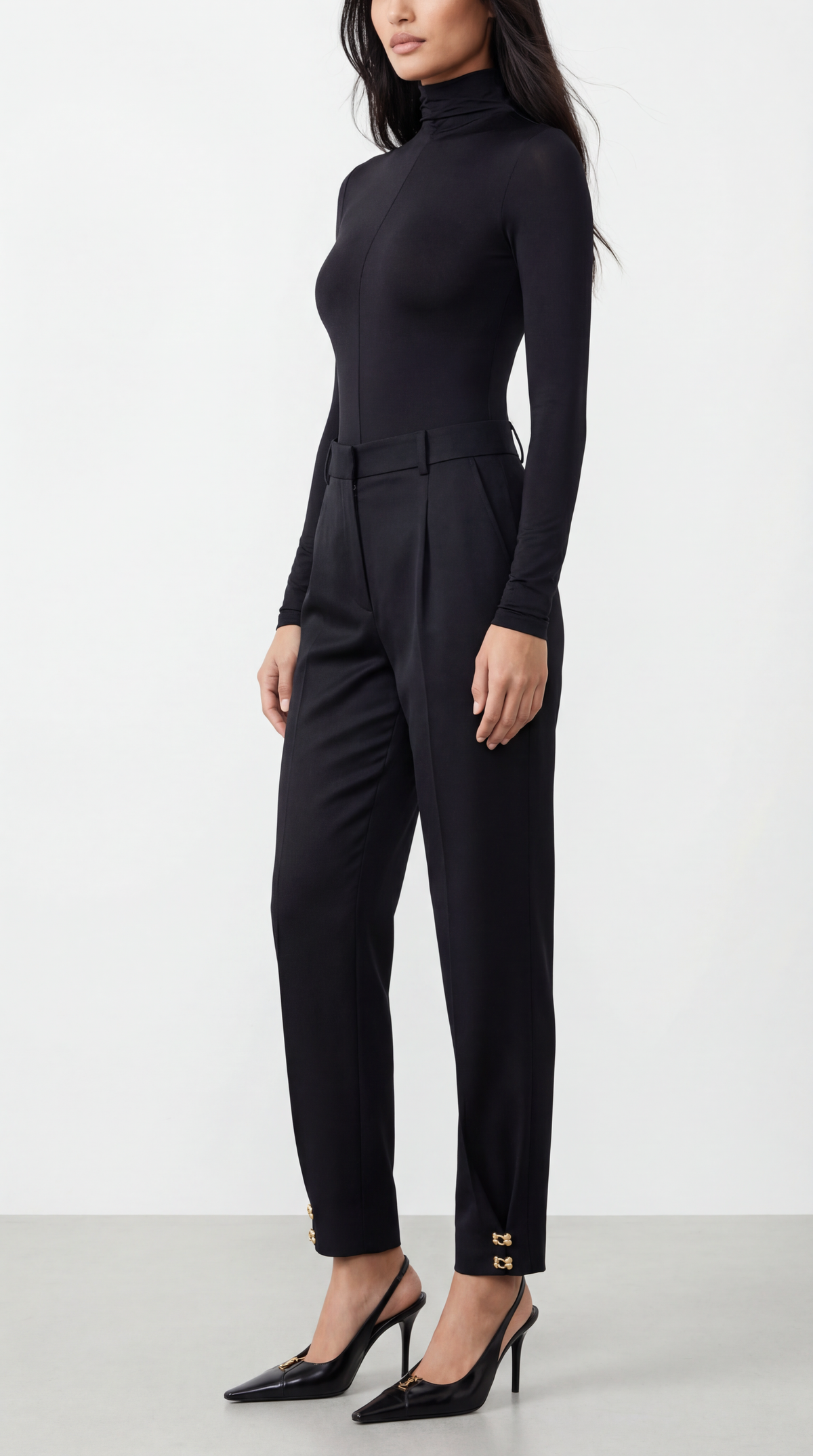 Elfi Wool Hook-and-Eye Detail Trousers