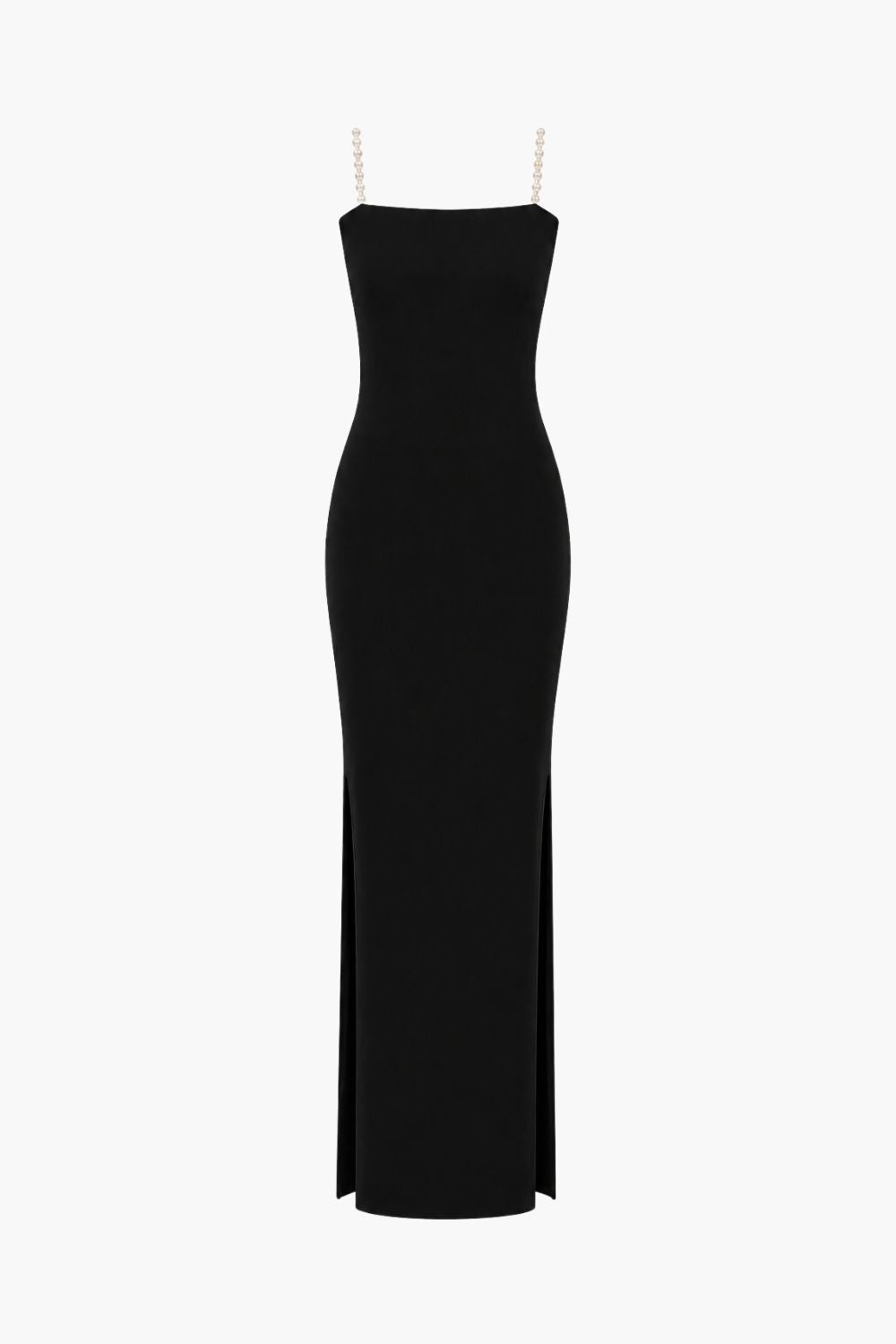 Faux-Pearl Embellished Strapless Dress - Black