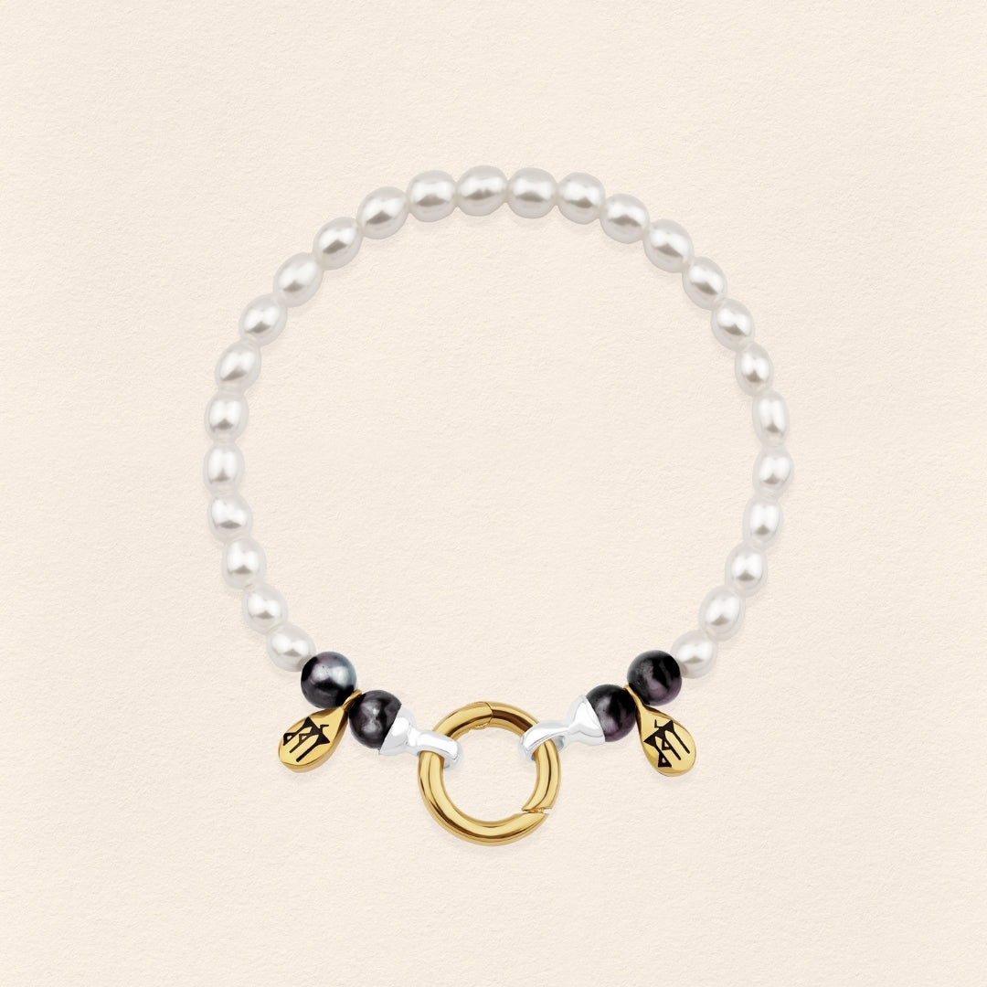 Sumerian White Pearl Bracelet - Men