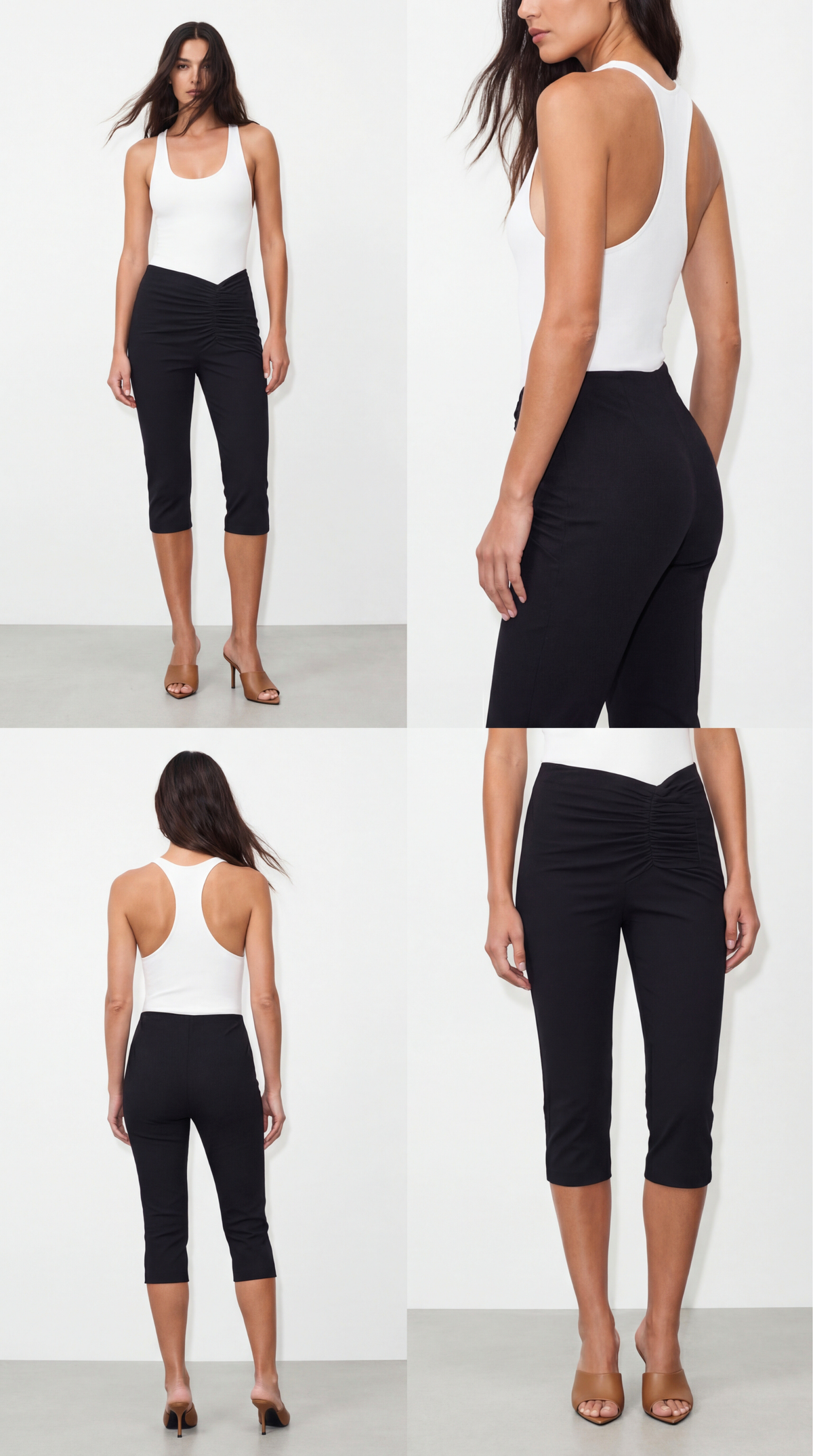 Stud Black Capri Pants