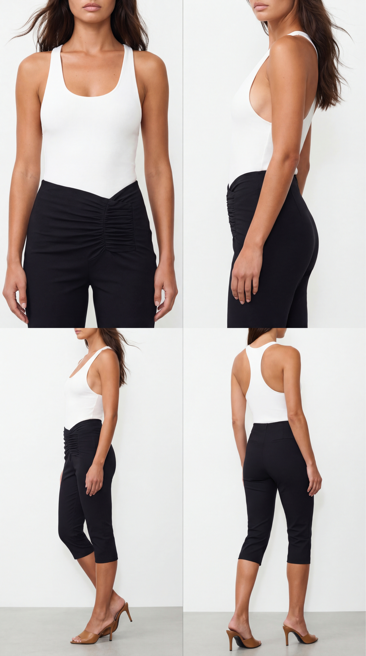 Stud Black Capri Pants