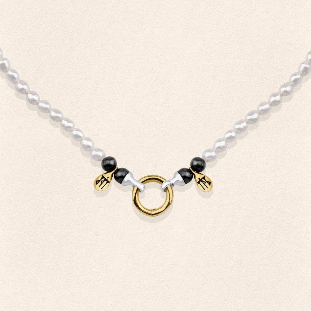 Sumerian White Pearl Necklace - Men - 3