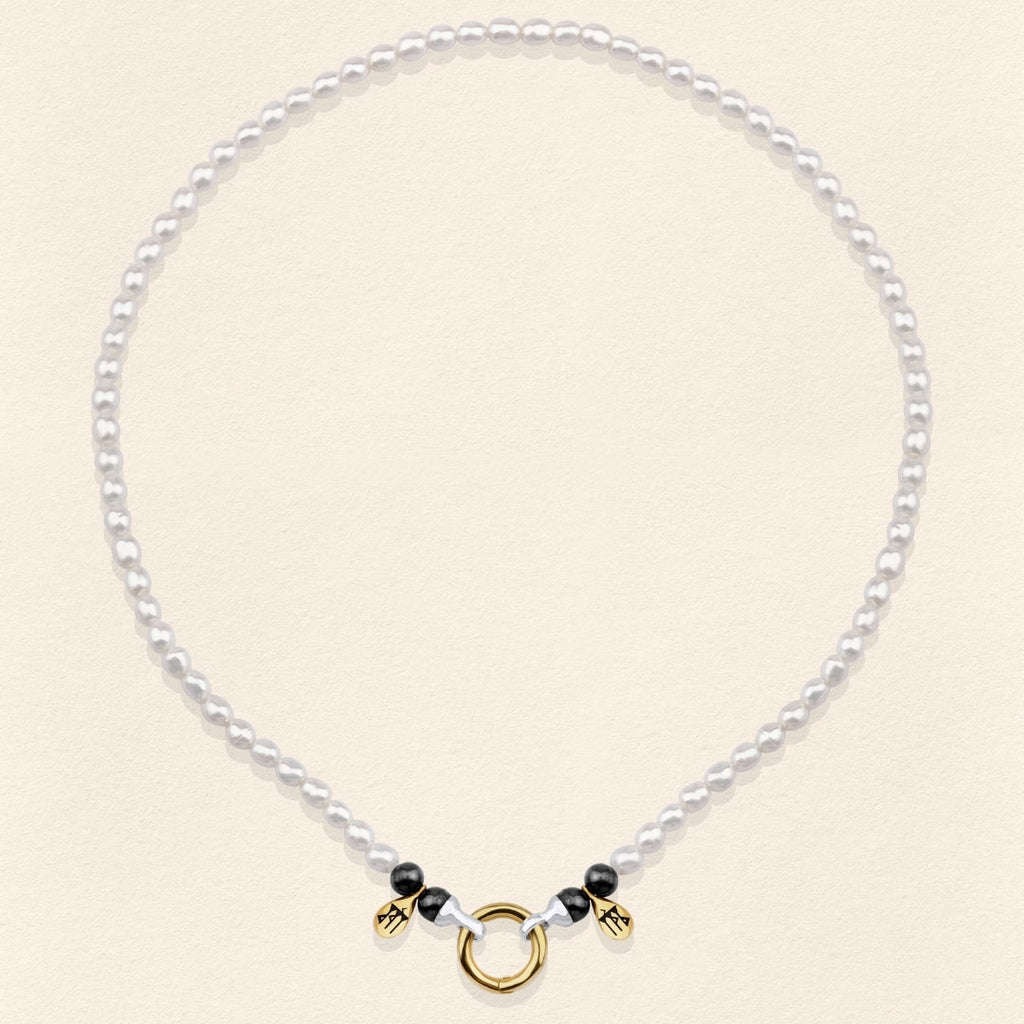 Sumerian White Pearl Necklace - Men