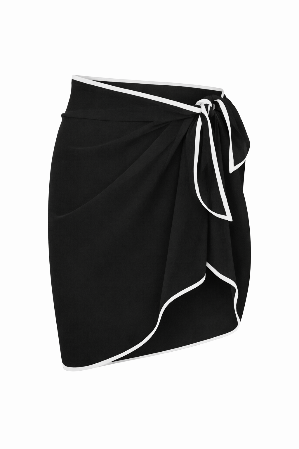 Contrast Trim Mini Pareo - Black