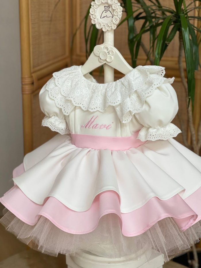 Cutwork Collar Embroidered Special Occasion Dress