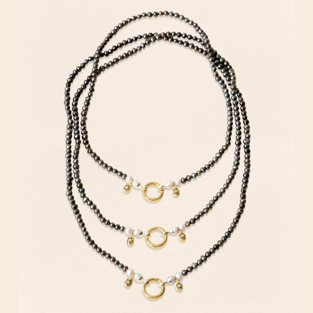 Sumerian Black Pearl Necklace - Men - 4