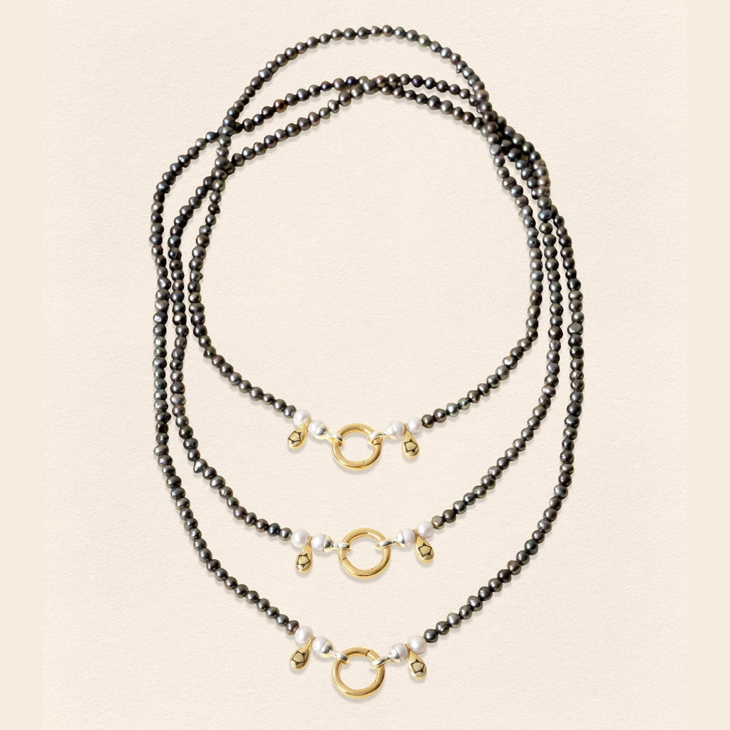 Sumerian Black Pearl Necklace - 8