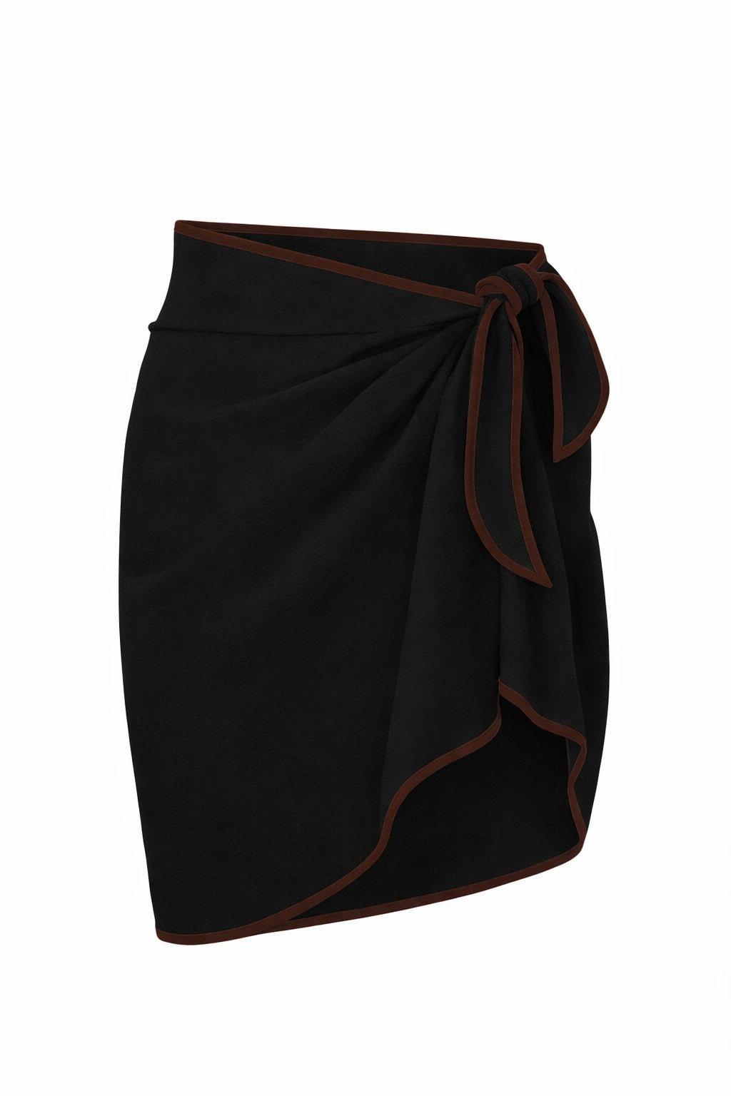 Contrast Trim Mini Pareo - Black - Brown