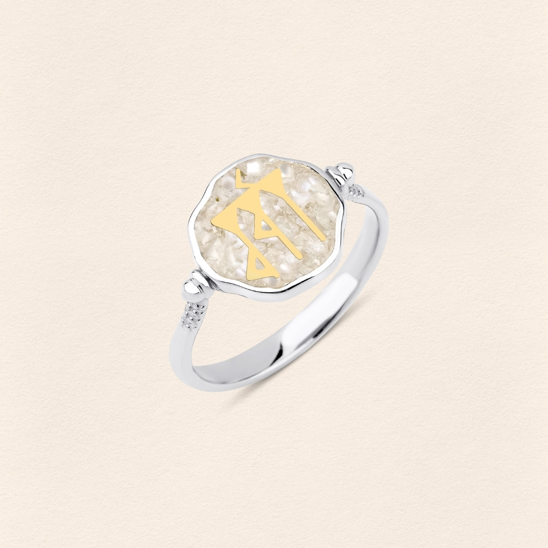 Sumerian Mosaic Pearl Love Ring Small - 3