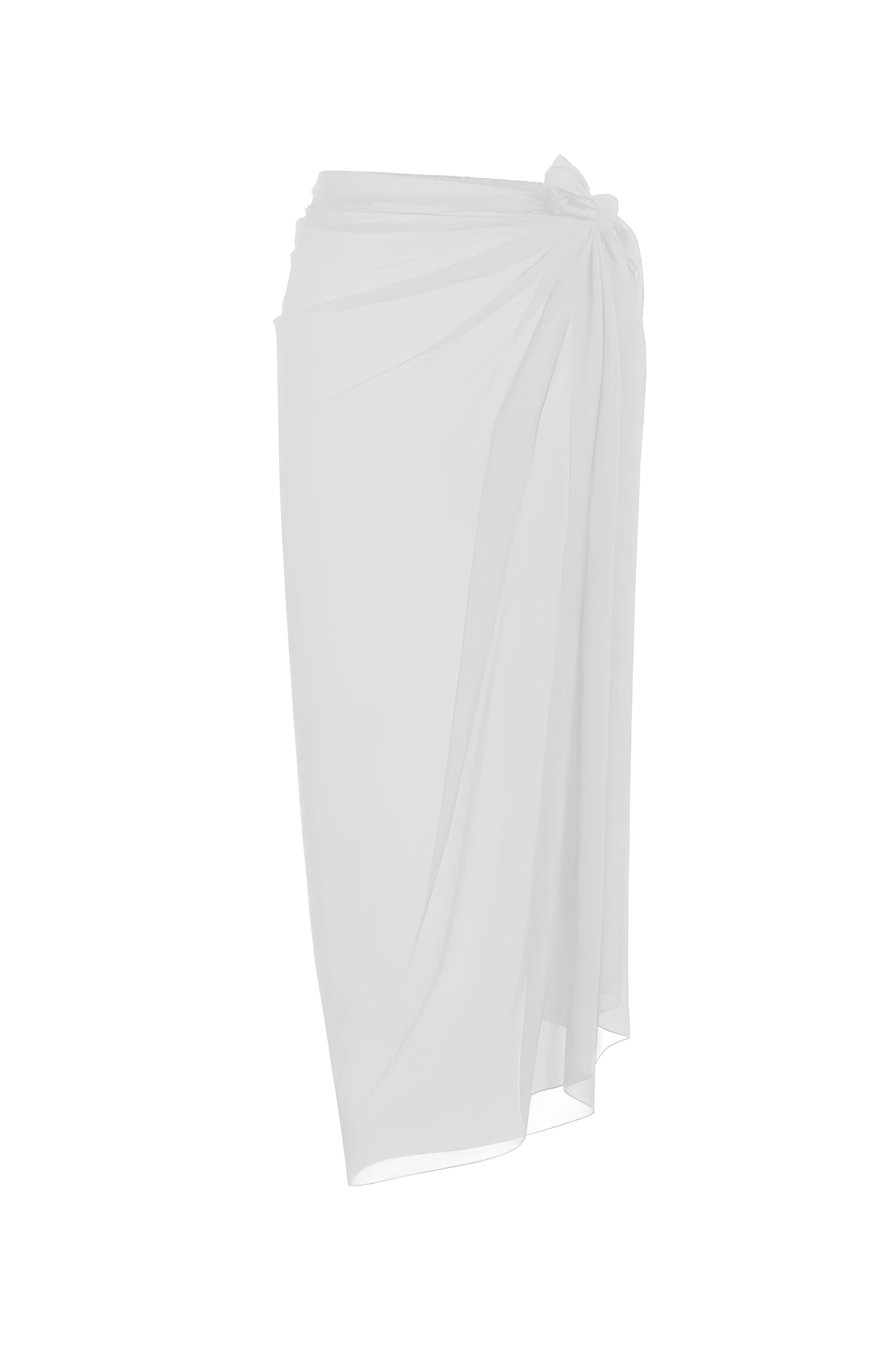 Chiffon Elegance Maxi Pareo - White