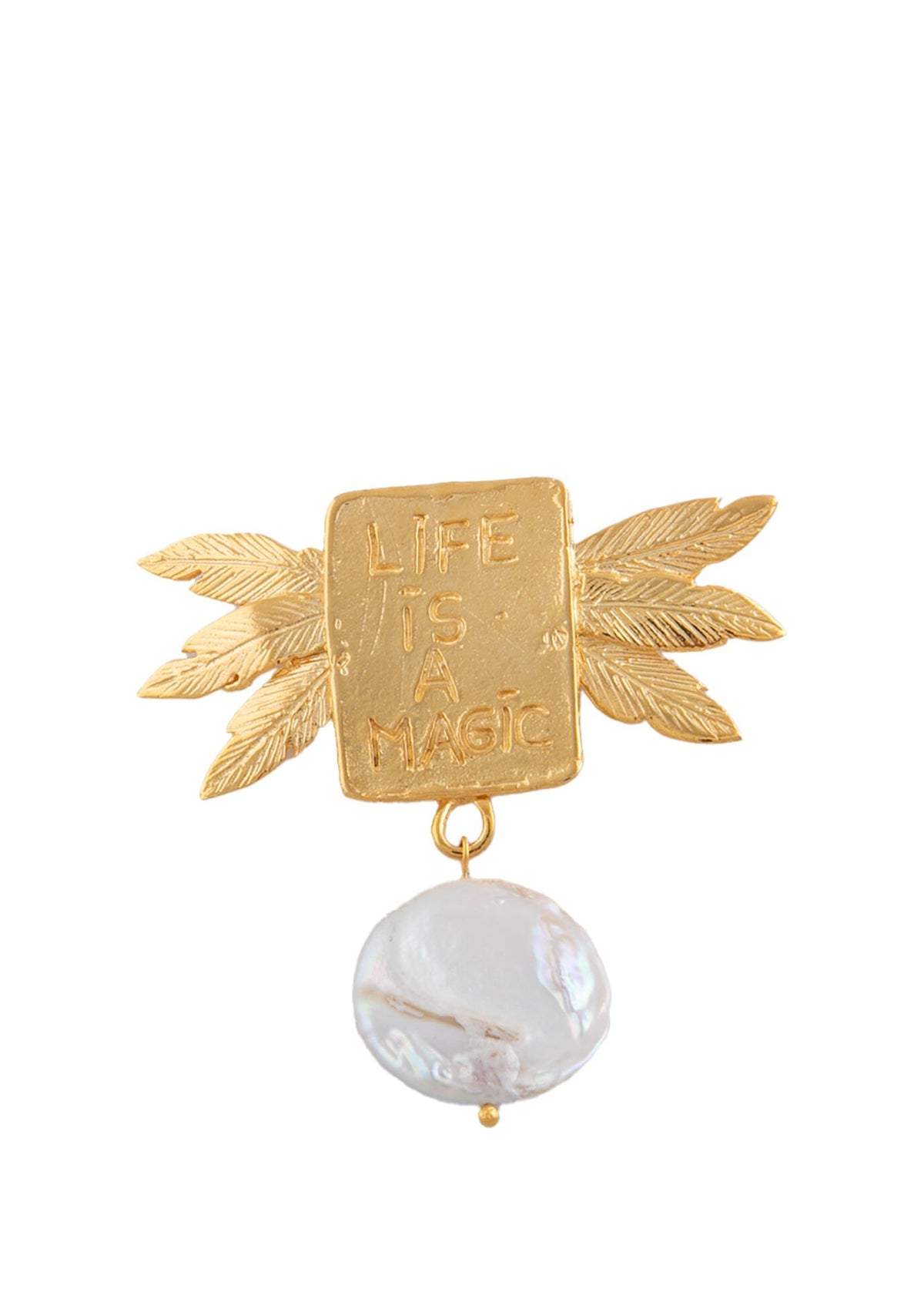 Life Is a Magic Pearl Brooch