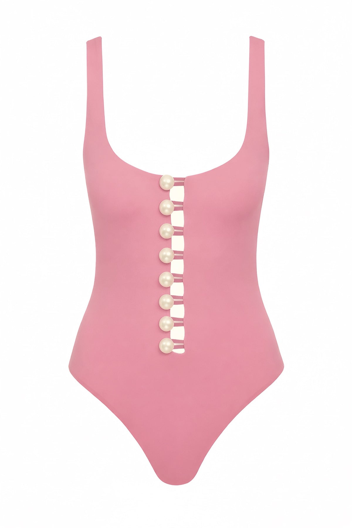 Faux-Pearl Button Embellished Be Happy - Pink