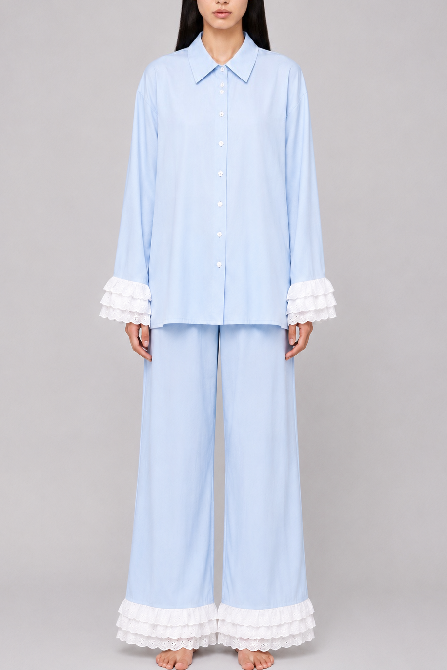 Contessa Lace Trim Pajama Set