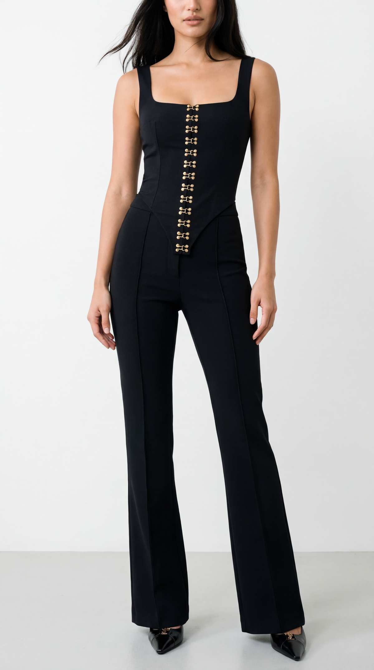 Naomi Black Hook-and-Eye Corset