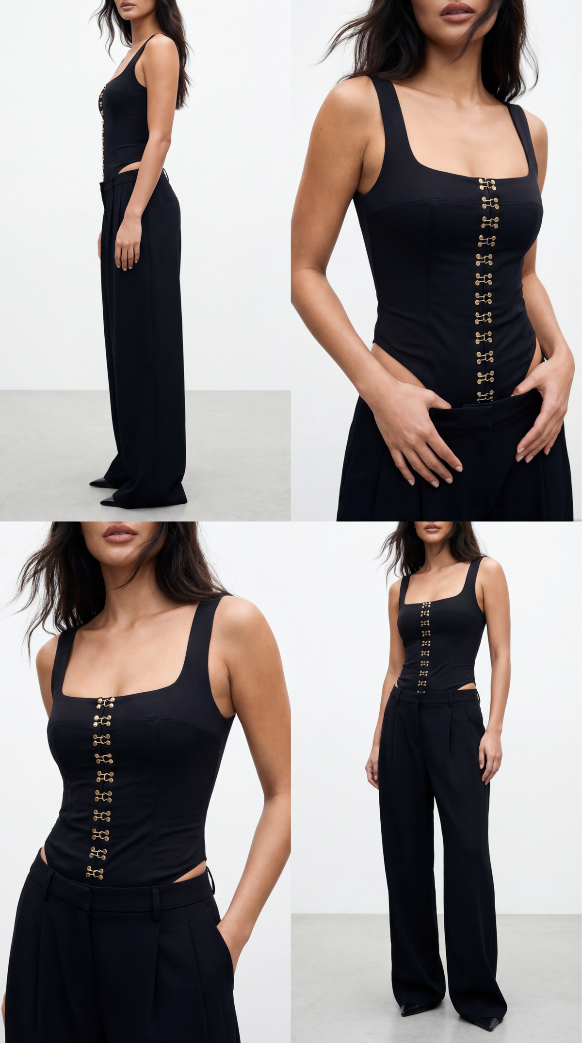 Naomi Black Hook-and-Eye Corset