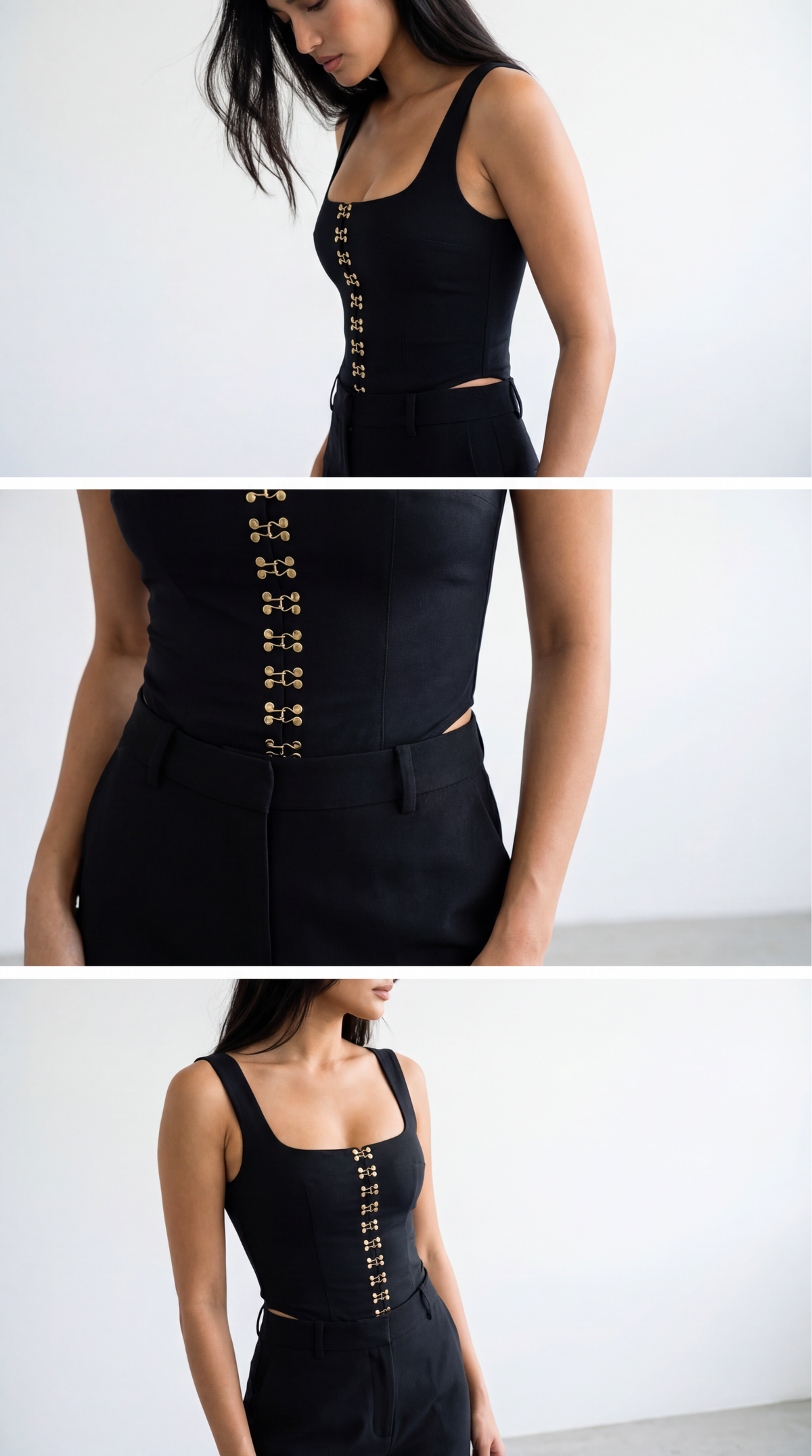 Naomi Black Hook-and-Eye Corset