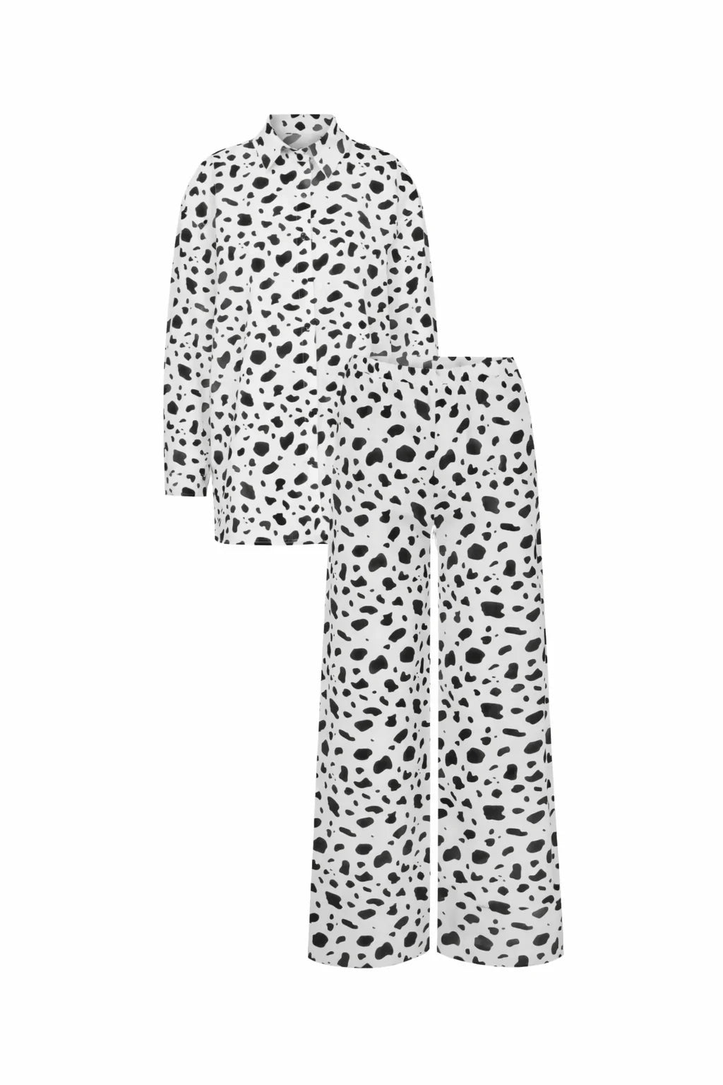 Nina Dalmatian Print Cotton Pajama Set