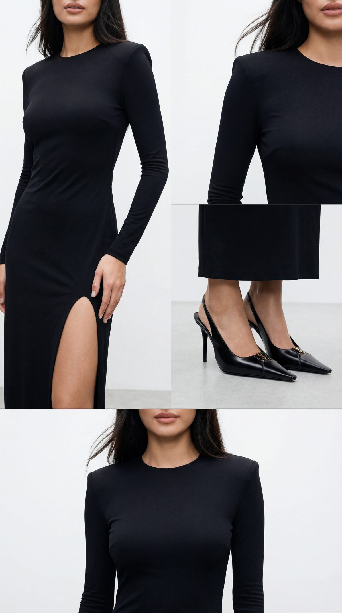 Irene Black Slipped Dress